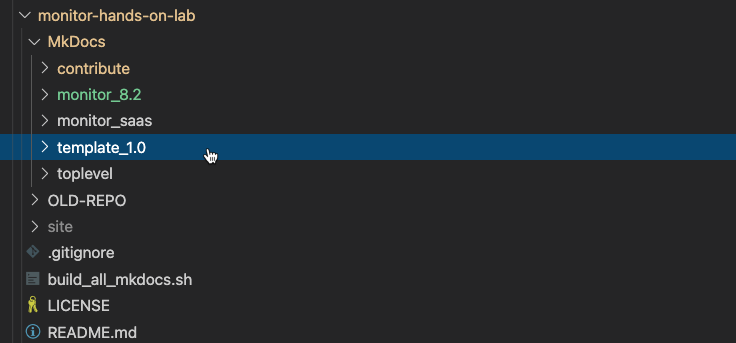 Select template folder