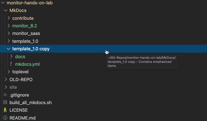 Copy template folder