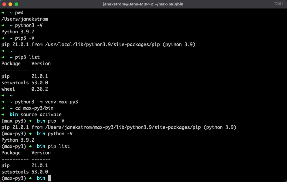 Create virtual environment